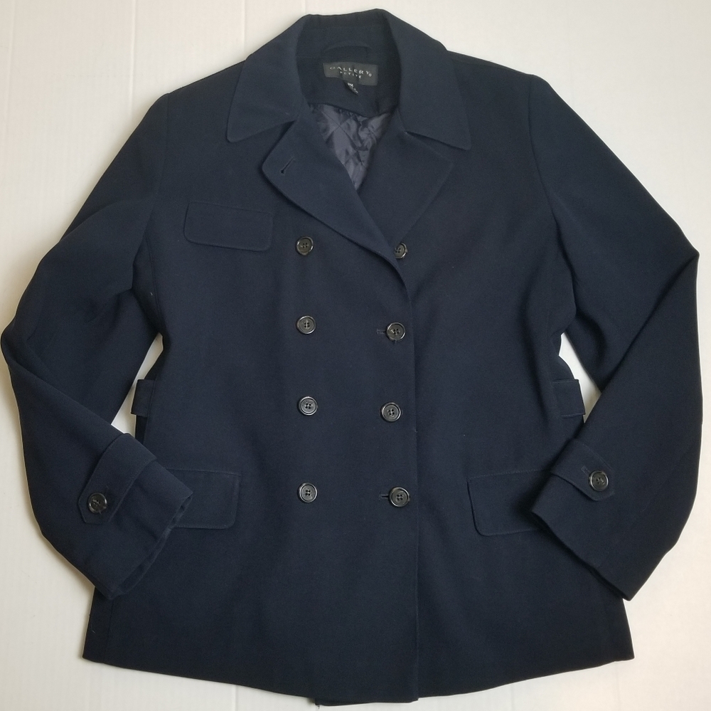 GALLERY Insulated Double Breasted Navy Coat